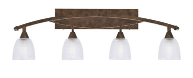 Bow 4 Light Ribbed Glass Vanity Light 37.25 Inch Length by Toltec - 174-12-50