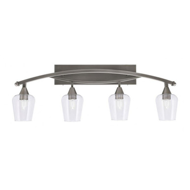 Bow 4 Light Glass Vanity Light 37.25 Inch Length by Toltec - 174-1325-21