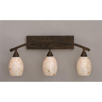 Bow 3 Light Shell Glass Vanity Light 26.5 Inch Length by Toltec - 173-825-1275-265