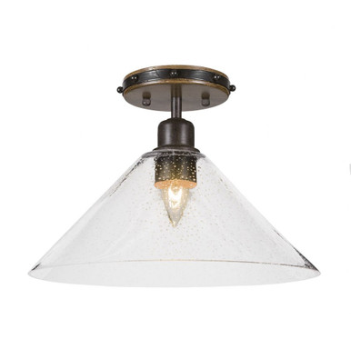 Blacksmith 1 Light 12 Inch Wide Semi Flush Mount by Toltec - 1767-12875