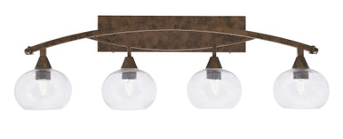 Bow 4 Light Bubble Glass Vanity Light 39.25 Inch Length by Toltec - 174-1225-20