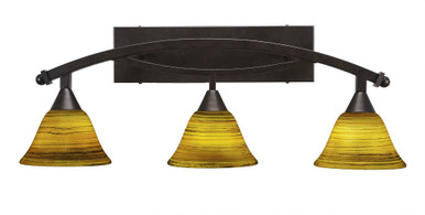 Bow 3 Light Steel Vanity Light 28.75 Inch Length by Toltec - 173-95-1075-2875