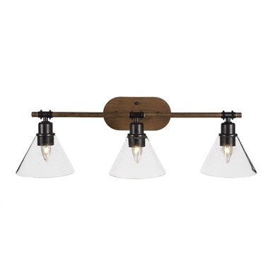 Blacksmith 3 Light Vanity Light 9 Inch Tall by Toltec - 1753-7-9-