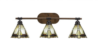 Blacksmith 3 Light Vanity Light 9 Inch Tall by Toltec - 1753-7-9-