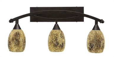 Bow 3 Light Fusion Glass Vanity Light 26.75 Inch Length by Toltec - 173--125-2675