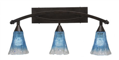 Bow 3 Light Crystal Glass Vanity Light 28 Inch Length by Toltec - 173-875-13-28