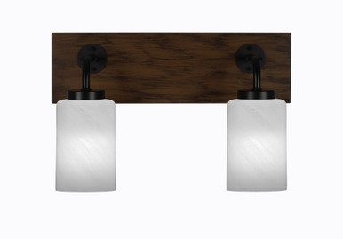 Oxbridge 2 Light Cylinder Glass Vanity Light 16 Inch Length by Toltec - 1772-GPDW-3001