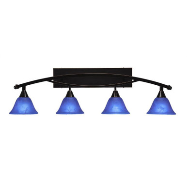 Bow 4 Light Steel Vanity Light 39.5 Inch Length by Toltec - 174-95-115-395
