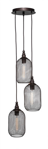 Plexus 3 Light Medium Pendant 13.75 Inch Tall by Toltec - 1816-1225-1375-