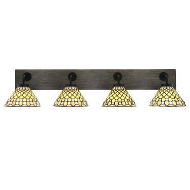 Oxbridge 4 Light Vanity Light 38 Inch Length by Toltec - 1774-MBDW-9415