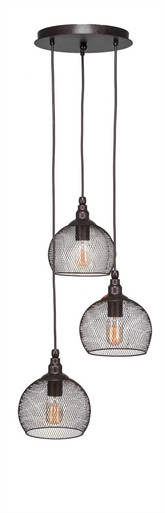 Plexus 3 Light Medium Pendant 10.25 Inch Tall by Toltec - 1818-1475-1025-