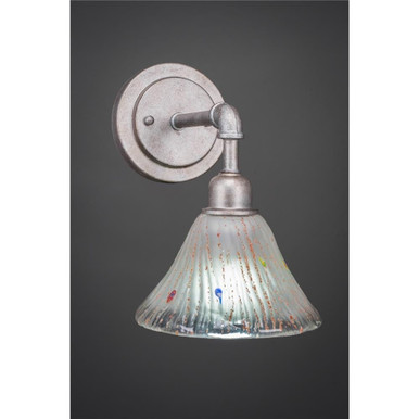 Vintage 1 Light Steel Wall Sconce 10.25 Inch Tall by Toltec - 181-7-1025-