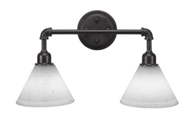Vintage 2 Light Steel Vanity Light 20 Inch Length by Toltec - 182-DG-302