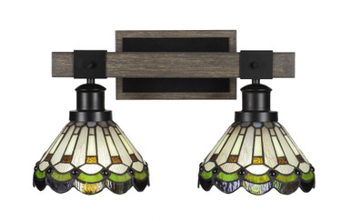 Tacoma 2 Light Art Glass Vanity Light 17.5 Inch Length by Toltec - 1842--10-175