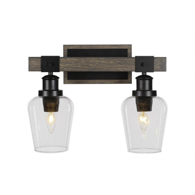 Tacoma 2 Light Steel Vanity Light 15.5 Inch Length by Toltec - 1842--115-155