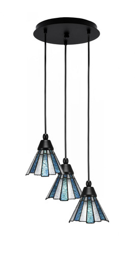 Array 3 Light Art Glass Medium Pendant 13.75 Inch Wide by Toltec - 1818-MB-13.75-8.75