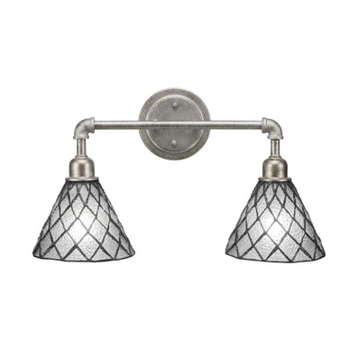 Vintage 2 Light Vanity Light 20.25 Inch Length by Toltec - 182-DG-9325