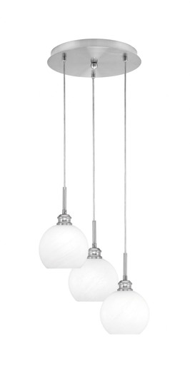 Array 3 Light Medium Pendant 11.5 Inch Tall by Toltec - 1818-BN-12.25