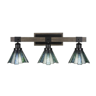 Tacoma 3 Light Art Glass Vanity Light 27.5 Inch Length by Toltec - 1843--1025-275