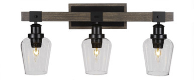 Tacoma 3 Light Down Glass Vanity Light 25.25 Inch Length by Toltec - 1843--115-2525