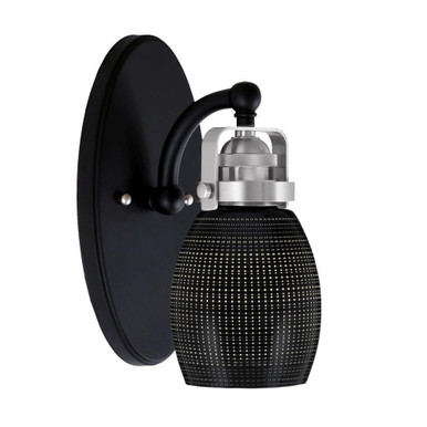 Easton 1 Light Black Matrix Glass Wall Sconce by Toltec - 1931-MBBN-4029