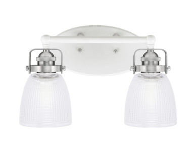 Easton 2 Light Clear Ribbed Glass Vanity Light by Toltec - 1932-MBBR-500
