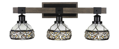 Tacoma 3 Light Down Glass Vanity Light 27.25 Inch Length by Toltec - 1843--975-2725