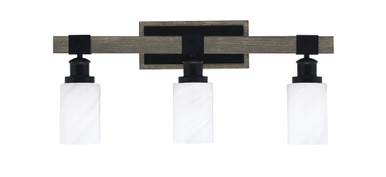 Tacoma 3 Light Cylinder Glass Vanity Light 25.25 Inch Length by Toltec - 1843-MBDW-3001