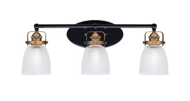 Easton 3 Light Clear Ribbed Vanity Light by Toltec - 1933-WHBN-500