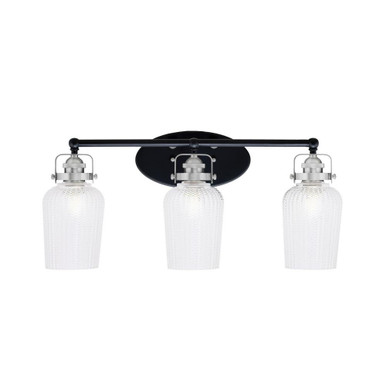 Easton 3 Light Textured Glass Vanity Light by Toltec - 1933-MBBN-4250