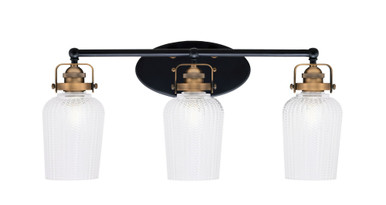 Easton 3 Light Textured Glass Vanity Light by Toltec - 1933-MBBN-4250