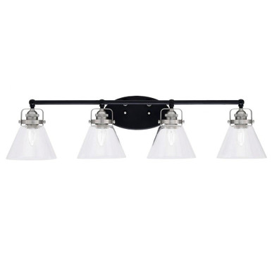 Easton 4 Light Down Glass Vanity Light by Toltec - 1934-MBBN-302