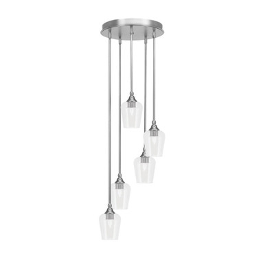 Empire 5 Light Stem Hung Medium Pendant by Toltec - 2145-BN-210