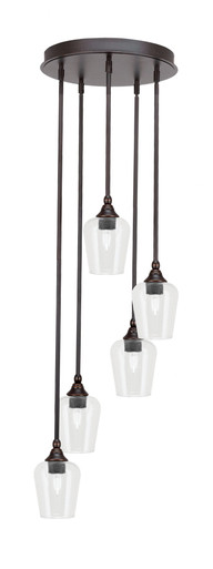 Empire 5 Light Stem Hung Medium Pendant by Toltec - 2145-BN-210