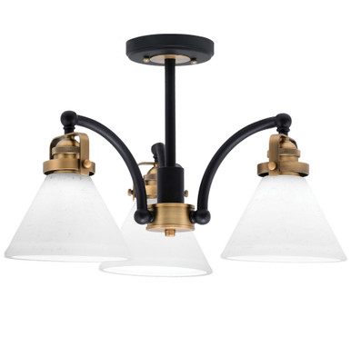 Easton 3 Light 5.75 Inch Length Semi Flush Mount by Toltec - 1947-MBBN-302