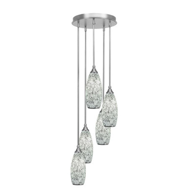Empire 5 Light Stem Hung Medium Pendant 16.5 Inch Tall by Toltec - 2145-BN-416
