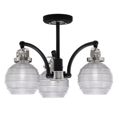 Easton 3 Light 16.25 Inch Wide Semi Flush Mount by Toltec - 1947-MBBN-5110