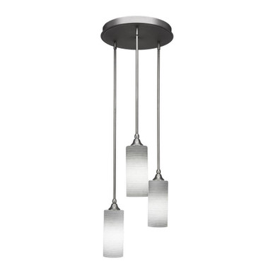 Empire 3 Light Steel Large Pendant by Toltec - 2143-185-1425-