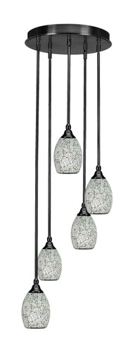 Empire 5 Light Stem Hung Steel Medium Pendant 14.25 Inch Wide by Toltec - 2145-BN-530