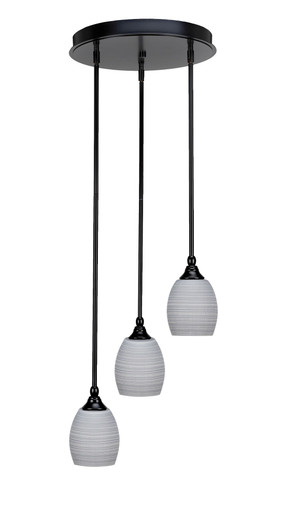 Empire 3 Light Steel Medium Pendant 14.5 Inch Wide by Toltec - 2143-145-11