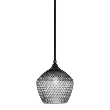 1 Light Stem Hung Small Pendant 10.5 Inch Tall by Toltec - 23-BC-4922