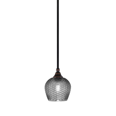 1 Light Steel Stem Hung Small Pendant 7.5 Inch Tall by Toltec - 23-BC-4602