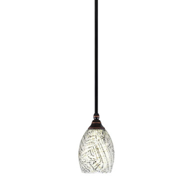 1 Light Steel Stem Hung Mini Pendant 8.25 Inch Tall by Toltec - 23-BC-5054