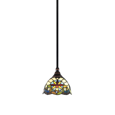 1 Light Stem Hung Small Pendant 6.25 Inch Tall by Toltec - 23-BC-9365