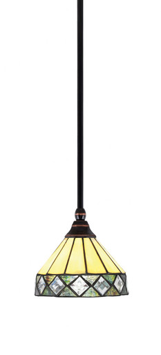 1 Light Stem Hung Small Pendant 6.5 Inch Tall by Toltec - 23-BC-9105