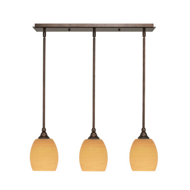 Any 3 Light Pendant 25 Inch Length by Toltec - 25-BRZ-406