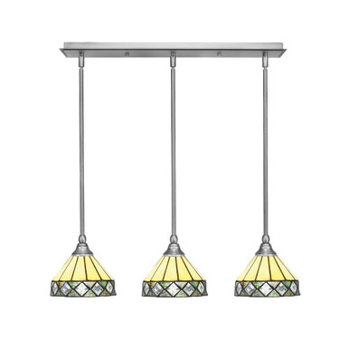 3 Light Stem Hung Linear Pendant 6.5 x 26.75 Inch by Toltec 25-BN-9405
