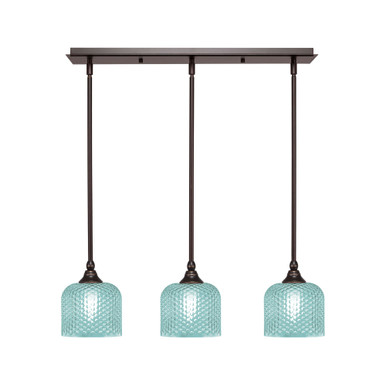 3 Light Stem Hung Linear Pendant 7.25 x 26 Inch Length by Toltec 25-BN-4615 - 25-BN-4615