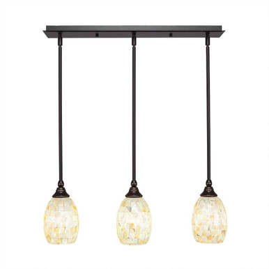 Any 3 Light Linear Pendant 8.5 Inch Tall by Toltec - 25-5-85-25
