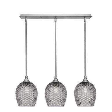 3 Light Stem Hung Linear Pendant 10.25 x 27.5 Inch by Toltec 25-BN-4902